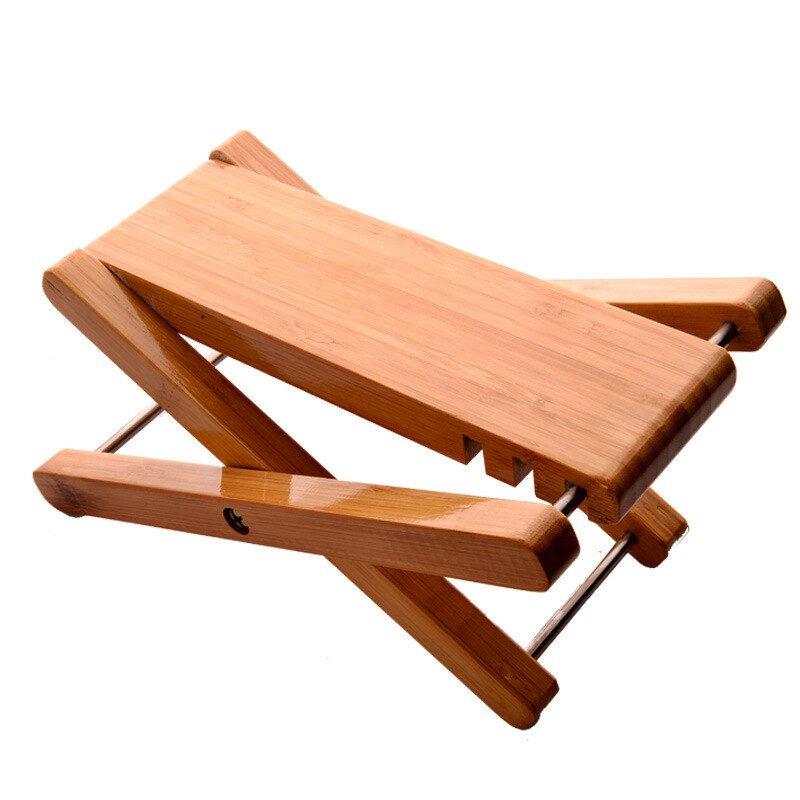 QTLCOHD 4 Gear Bamboo Guitar Foot Stool, 9.25 Inch Adjustable Non-Slip Foot Rest For Classical Acoustic Guitar Player