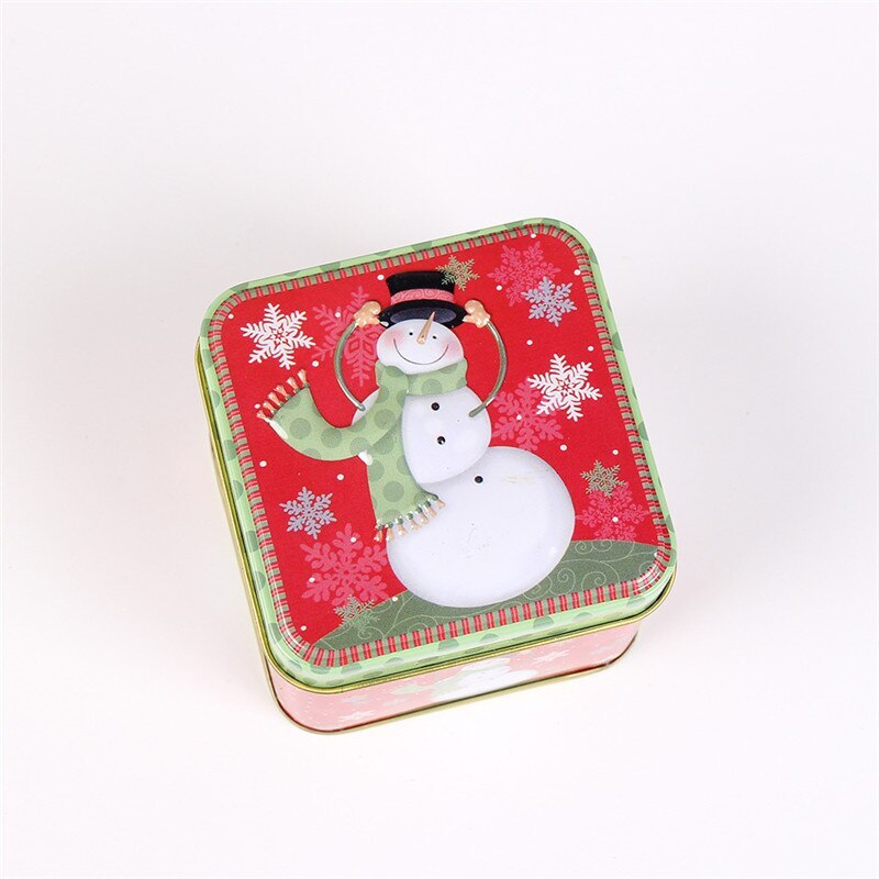 Christmas Tin Box Package Wedding Party Candy Baking Cookies Biscuit Case Container Christmas Decoration for Home