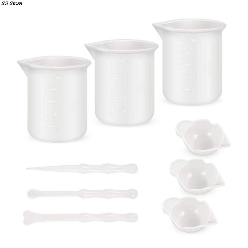 1 Set Reusable Mixing Nonstick Measuring Cups Silicone Stir Stick Liquid Epoxy Resin Jewelry Making DIY Tools