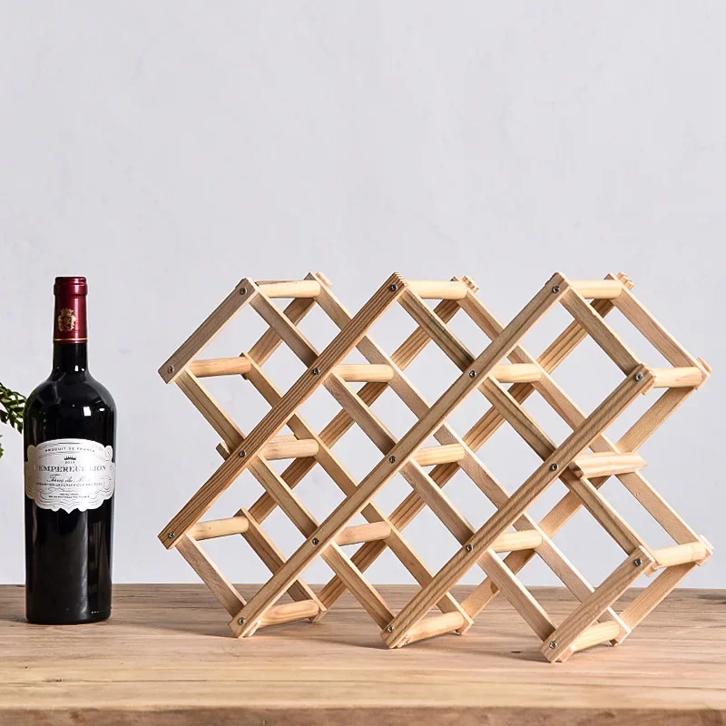 Wine Racks Wooden Wine Bottle Holder 10 Bottle Holder Mount Bar Display Shelf Folding Wood Organizer Wine Racks Men