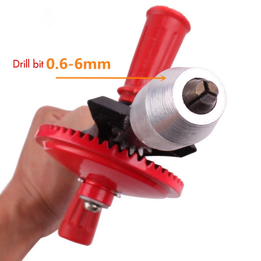 Hand Drill 1/4-inch Capacity Manual Mini Cast Iron Hand Drill with Plastic Handle for Wood, Bamboo, Plastic, PVC, Acrylic