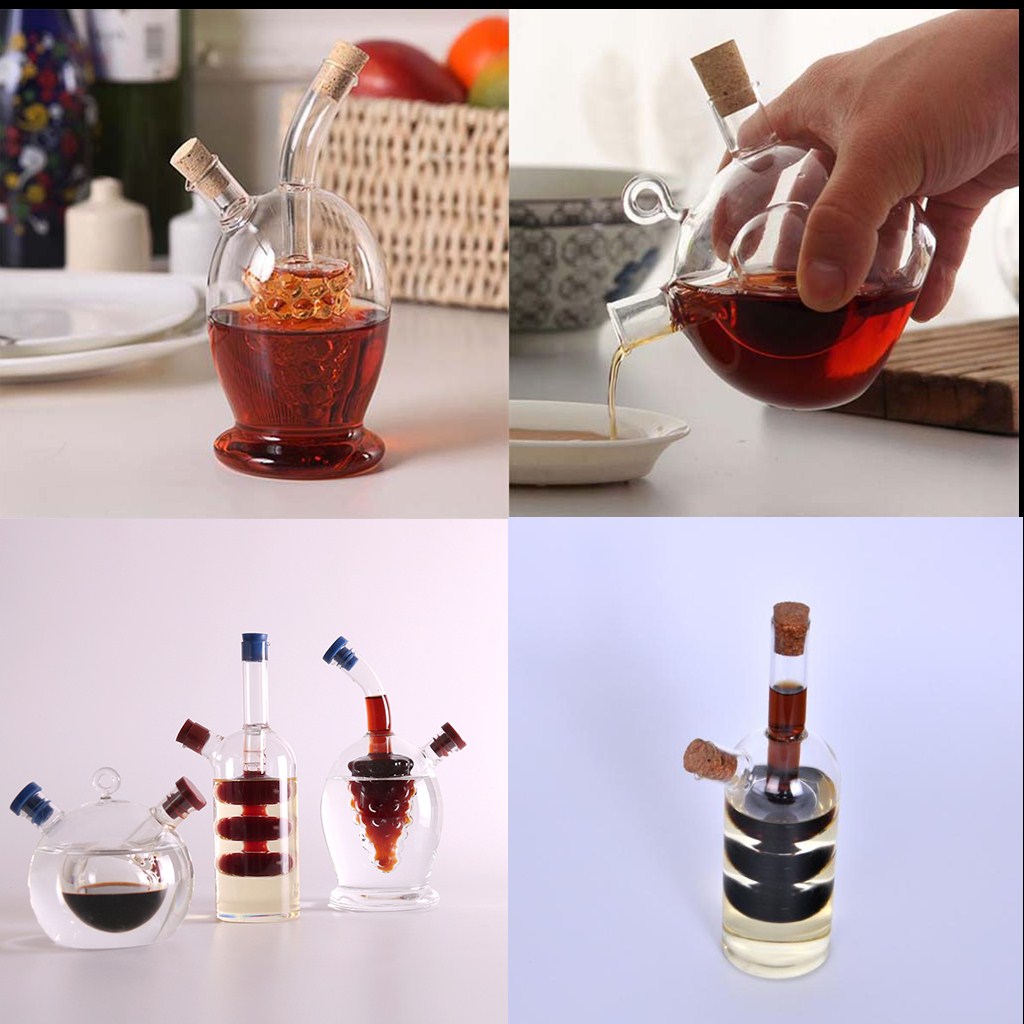 Olive Oil Vinegar Glass Cruet Dispenser Funnel Glassware Bottle Pourer 2 Type