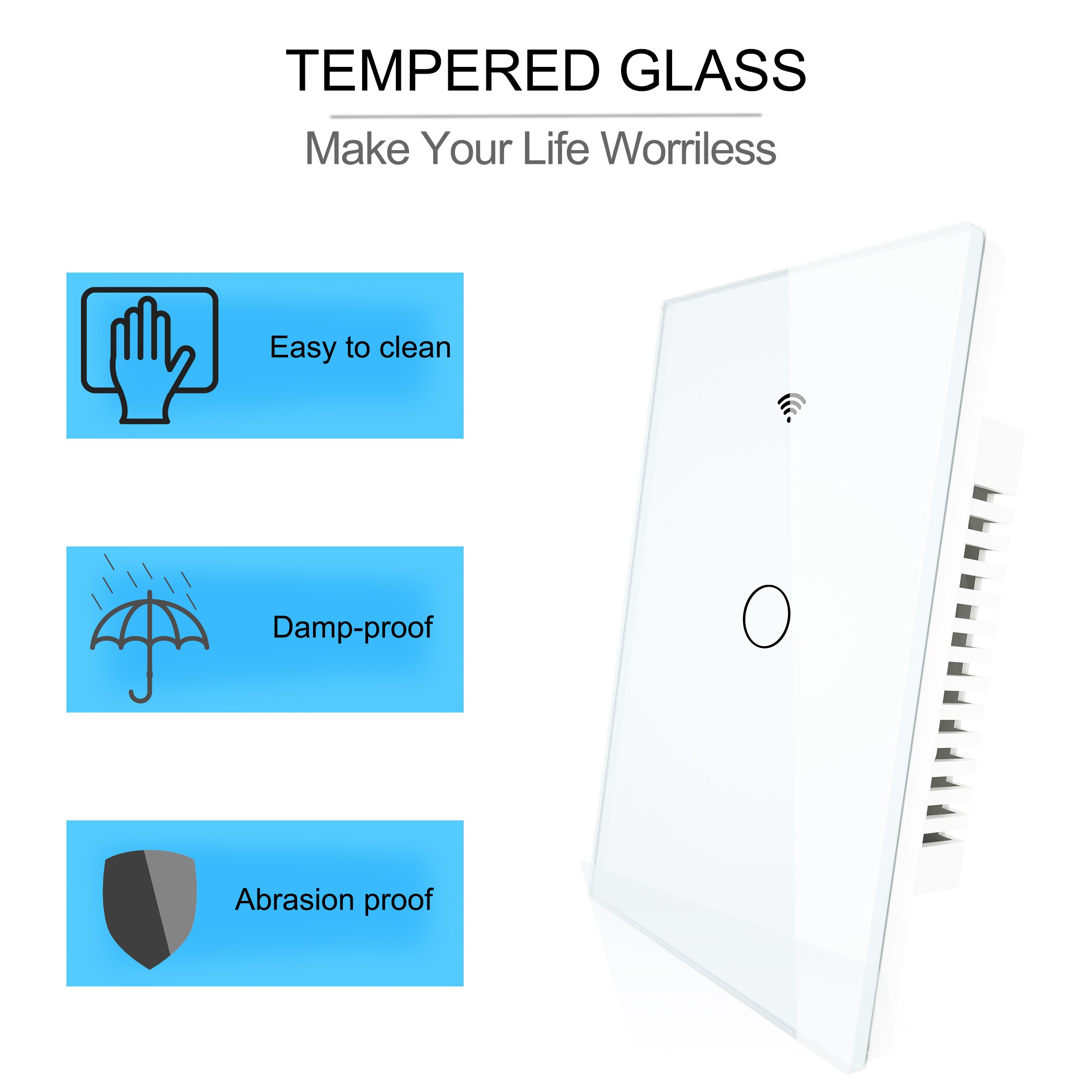 Tuya Wifi Smart Light Switch Us 1/2/3 Gang Touch Panel Muur Schakelaar 110-240V Neutrale Nodig compatibel Met Alexa Google Thuis