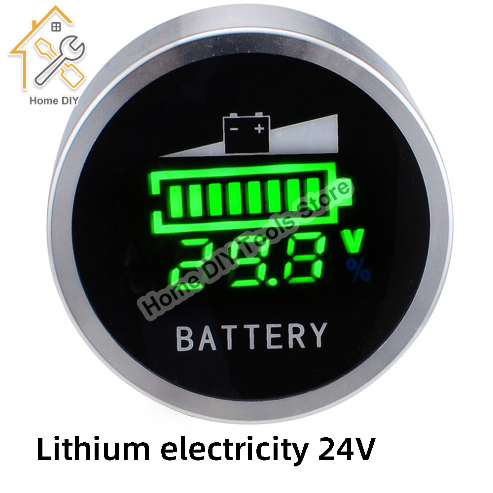 Indicateur de batterie 24V 36V 48V 60V 72V rond LED indicateur de capacité de batterie testeur de tension pour bateau solaire électrique eBike