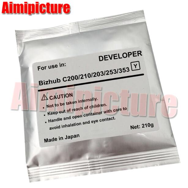 Pó Para Konica C200 C210 C203 C253 C353 Desenvolvedor DV211 peças da copiadora Minolta C 200 210 203 253 353 Desenvolvedor 210 g/saco: C200Yellow