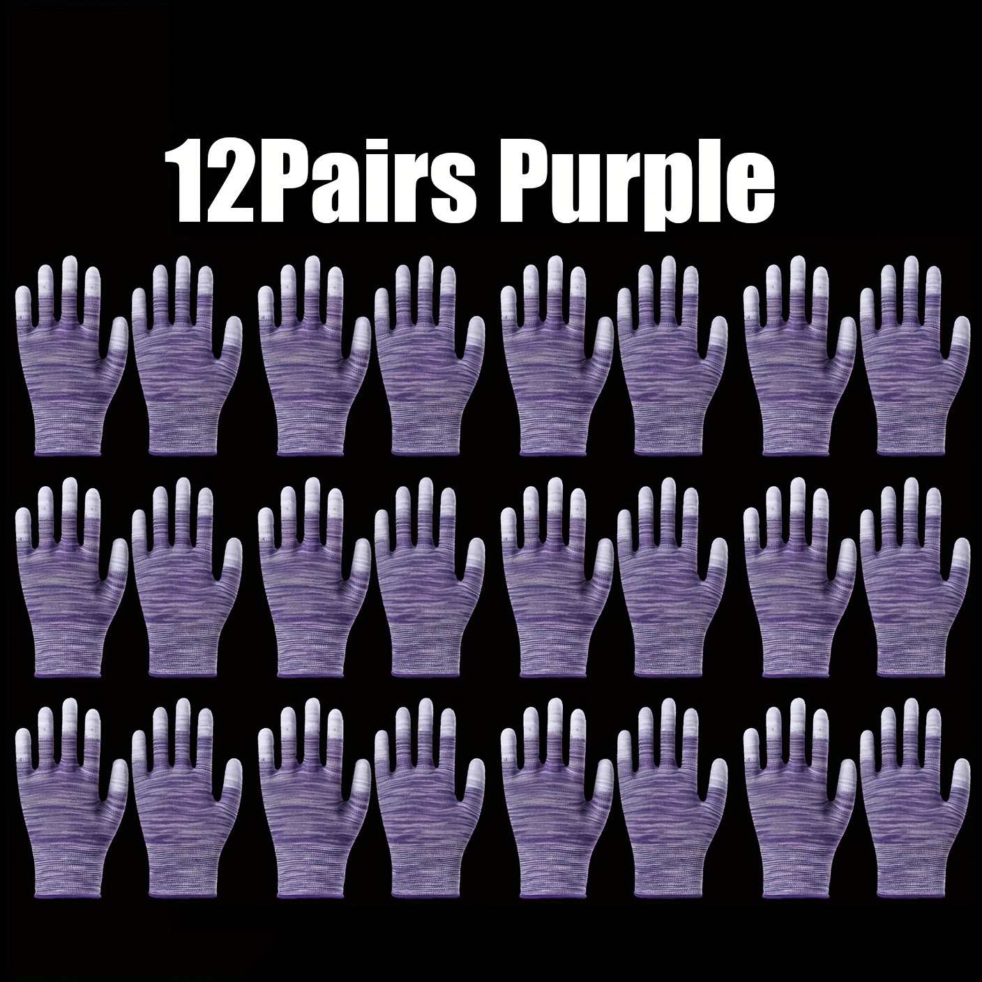 12 Paar bunte Gartenhandschuhe für Damen und Herren, beschichtete Fingerhandschuhe, PU-Nylon-Gartenhandschuhe, Outdoor-Schutzhandschuhe für die Arbeit: Blau