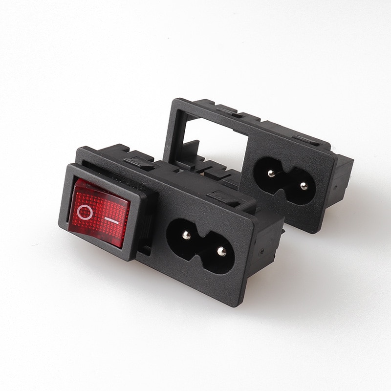 Lz -8-29 2p iec stikkontakt  c8 kontakt med lampe med vippebryter