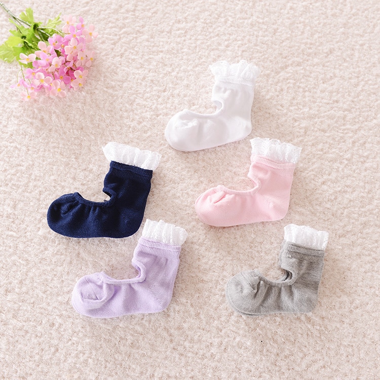 one pairs girls baby kids frilly lace cotton socks ruffled soft trim ankle anklet cute toddler lovely footwear lace ballet socks