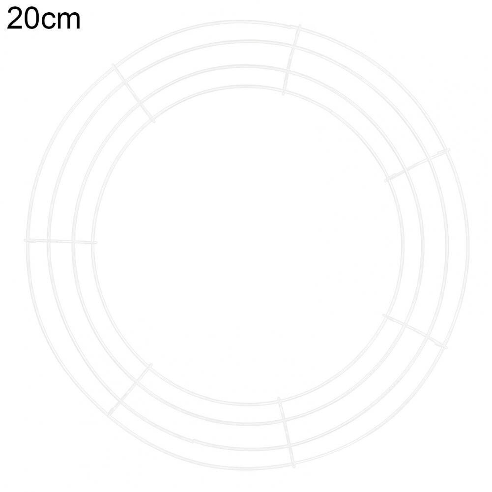 Metal Wreath Frame Sturdy Rust-proof Rust-proof Wire Wreath Form for Garden Wreath Frame Wire Wreath Form:  White 20cm