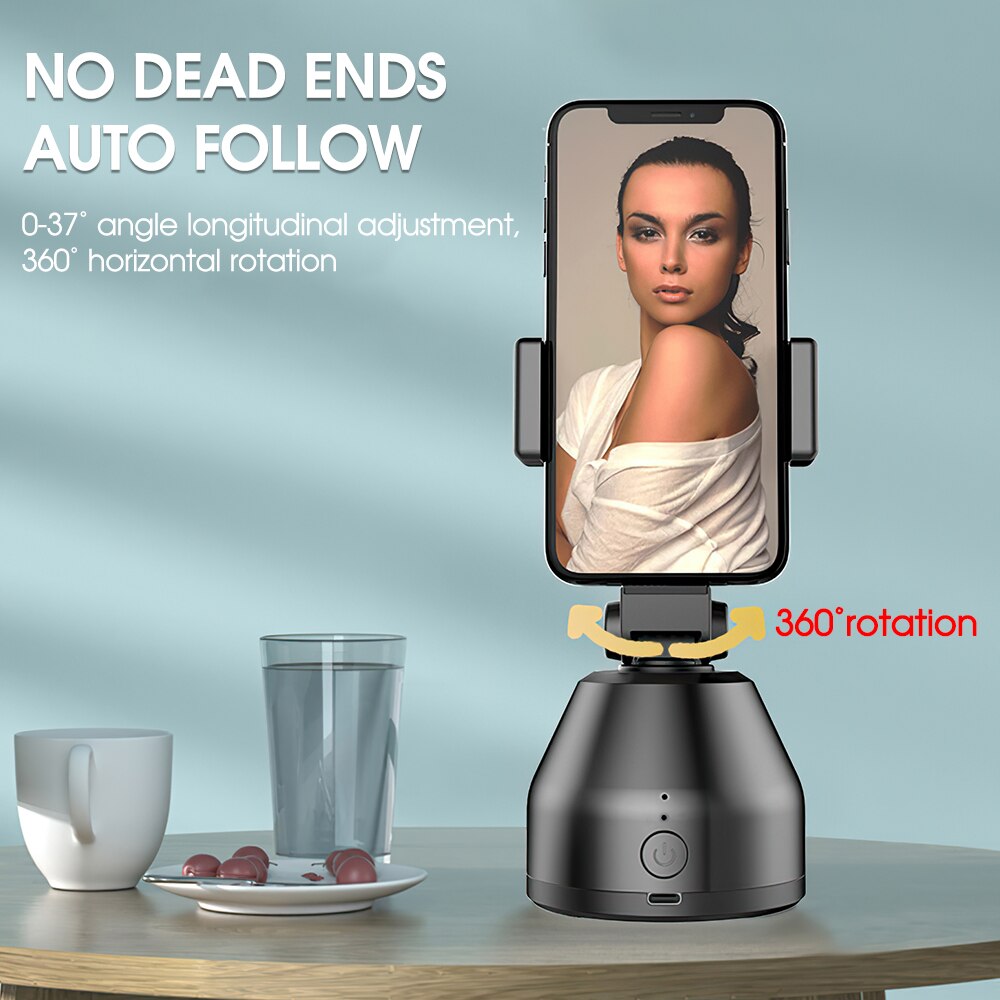 Smart AI Gimbal Rechargeable Gimbal Portable 360 Degree Rotation Auto Face Tracking Camera Gimbal for Vlog Video Record Live