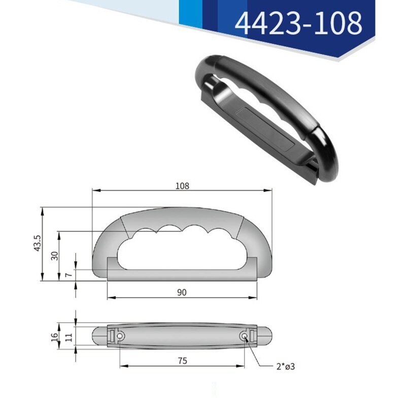 Multipurpose Box Plastic Handle Suitcase Side Carrying Pull Solar Panel Grip Luggage Part Comfortable to Grip