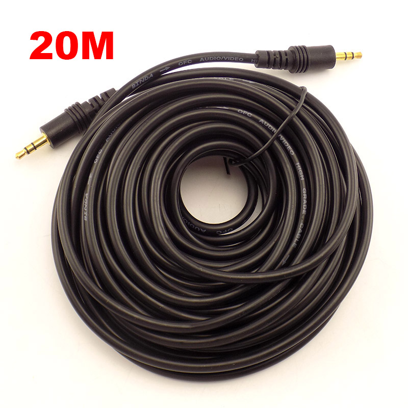 10M/15M/20M 3.5mm Male to Male Plug Audio Stereo Aux Extension Cable Jack Cord for TV Computer Laptop MP3/MP4 E3
