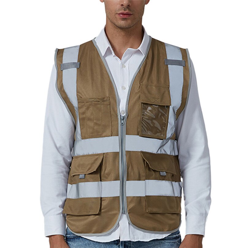 Mens Cycling jacket Reflective Vest Men Road Work High Visibility pullover Sleeveless Jacket Blouse outdoor night jacket &3S11