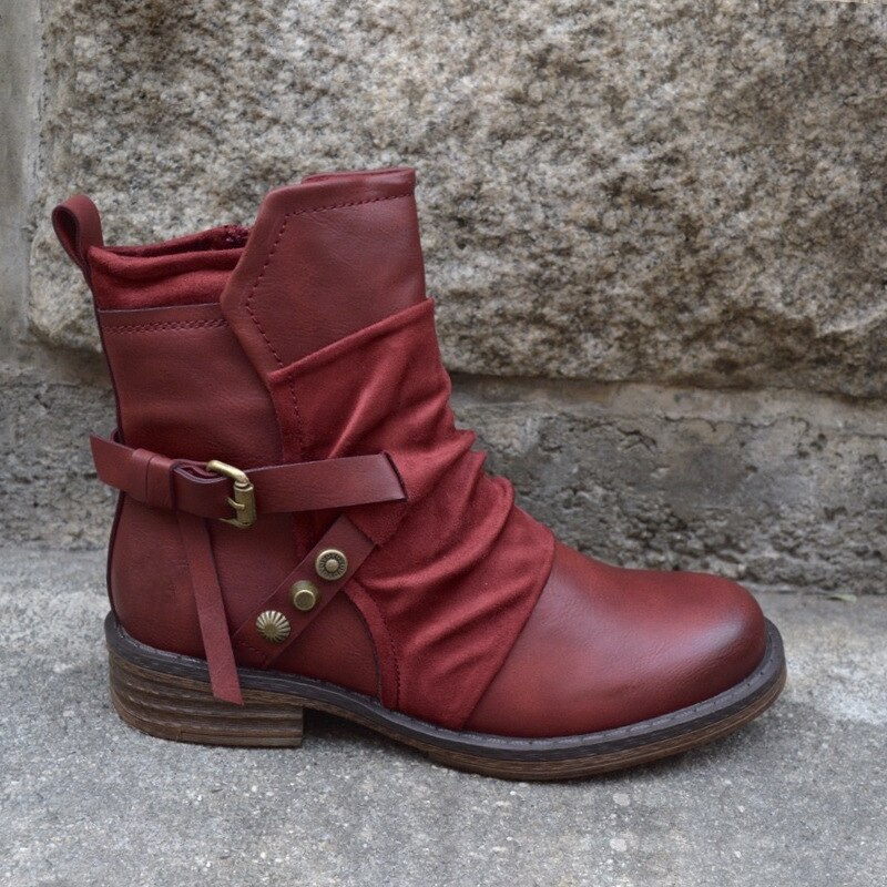 Dames enkellaarsjes met lage hak matin schoenen dames laarsjes herfst pu leer matin schoen damesschoenen dames schoenen sapato  nh097