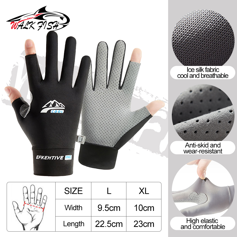 Guantes sin dedos para hombres y mujeres, protección solar UV, guantes de medio dedo para pesca, remo, vela, remo, senderismo, guantes deportivos: M / Azul