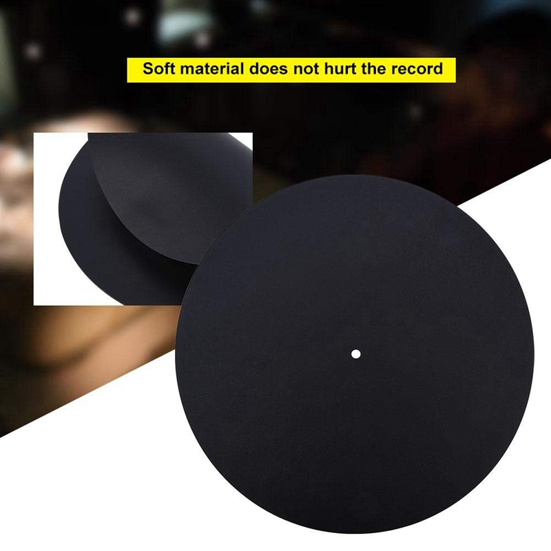 Anti-Static Turntable Mat - 33, 45, 78 RPM - Prevents Vinyl Record Scratches - Leather - USB Output