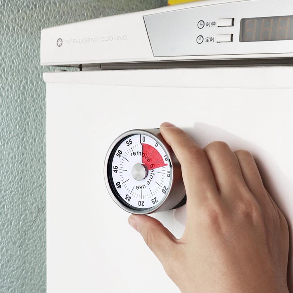 Kitchen Timer Stainless Steel Mechanical Baking Learning Time Reminder Timer with Magnet