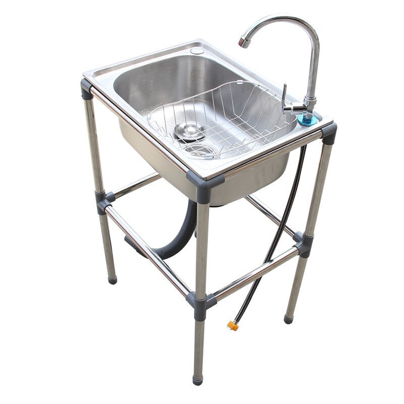 Bathroom stainless steel wash basin single basin with bracket wash basin wash basin wash basin single basin with shelf