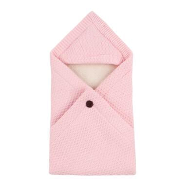 Baby soveposer vinter varm spædbarn fleece svøb tæpper 0-6m nyfødte klapvogn sengetøj indhyller børn sovesæk: 82 w 506 lyserød