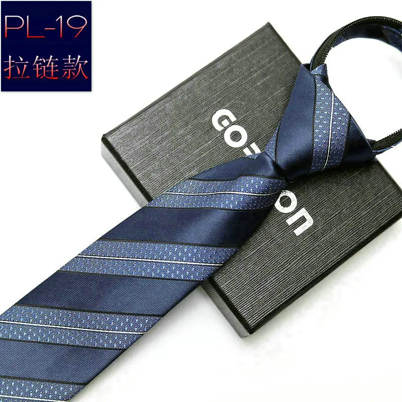 48*6 Cm Mannen Stropdas Bedrijf Formele Kleding Dragen Streep Effen Kleuren Rits Stropdas Voor Mannen slim Skinny Tie: PL-19