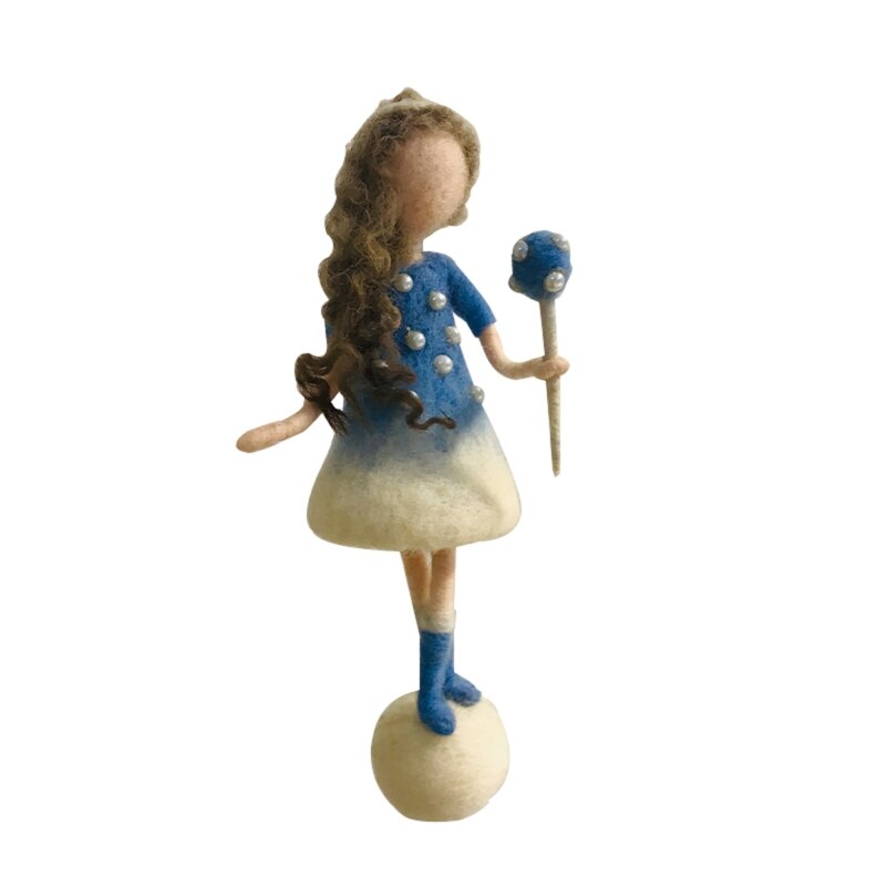 Flower Fairy Needle Felting Kits, Elf Felting Supplies, for Mom, Grandma, Video Instruction for Beginner, Height 10cm (4"): B