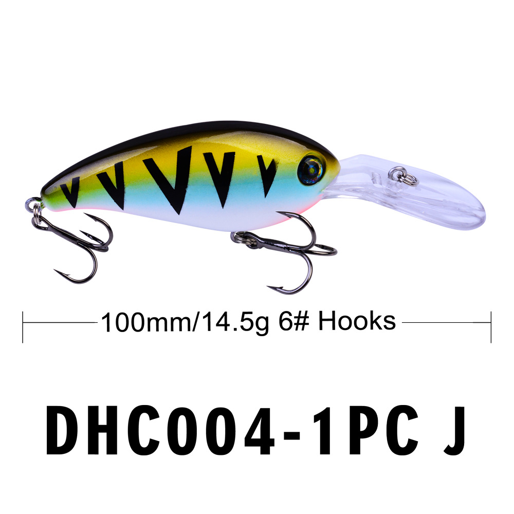 10Cm 14.5G Crankbait Lange Lip Vissen Lokken Drijvende Bionic Wobbler Crank Aas Kunstmatige Lokken Harde Aas 3D Ogen minnow Bass Aas: J