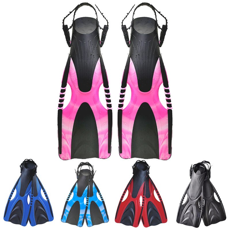 Aletas de buceo para adultos, zapatos de natación ajustables, de silicona, sumergibles, largas, monoaleta