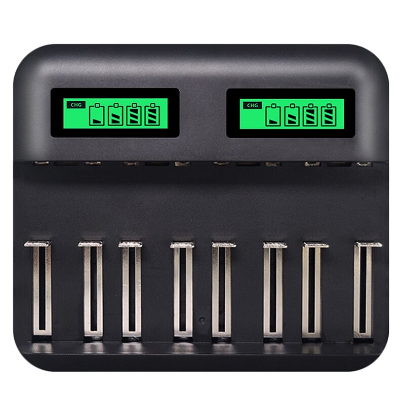 8 Slots Lcd Display Usb Smart Battery Charger For Aa Aaa Sc C D Size Rechargeable Battery 1.2V Ni-Mh Ni-Cd Quick Charger: Default Title