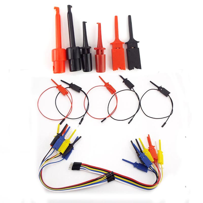 Probe Test Clamp Line Kit Hook Clip for Electronic Testing Grabber Round Crocodile Electric Logic Analyzer Cable Gripper