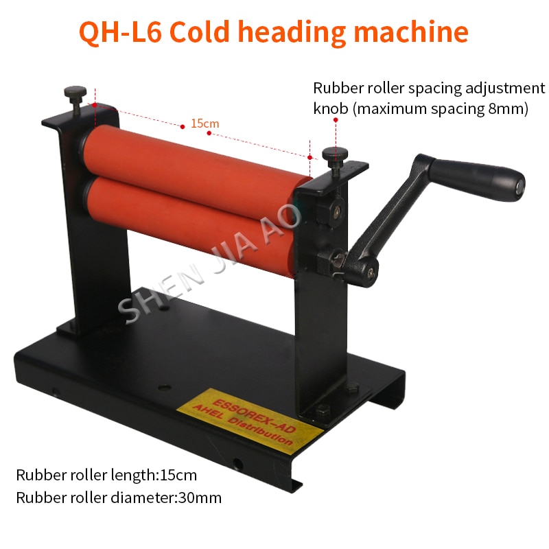 Manuel kold valselaminator qh -l6 koldt header 15cm gummi valselængde lamineringsmaskine 1pc