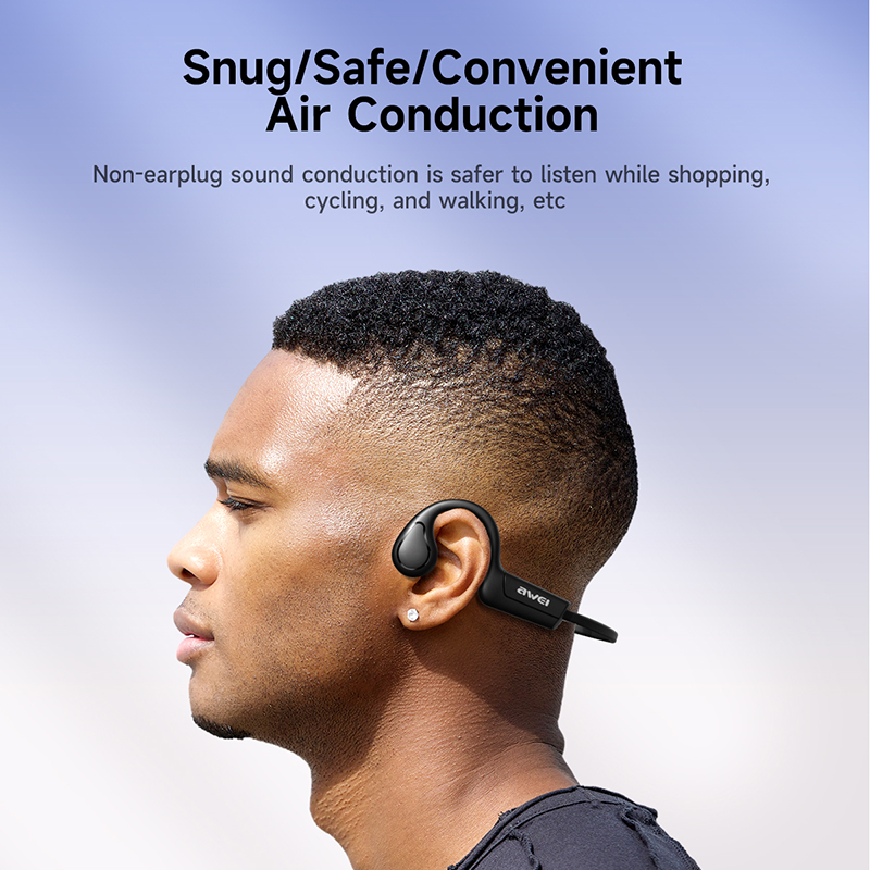 Awei A886BL fone de ouvido sem fio bluetooth de condução de ar fone de ouvido bluetooth 5.2 fones de ouvido bluetooth HIFI esportes estéreo fones de ouvido pendurados de ouvido para correr