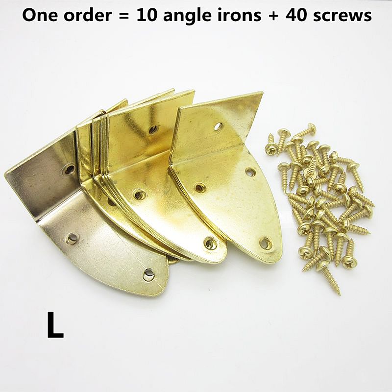 10pcs Gold Angle Iron Shelf Support Furniture Fixture Iron Angle Photo Frame Pinto Picture Frame Photo Frame Accessories: L