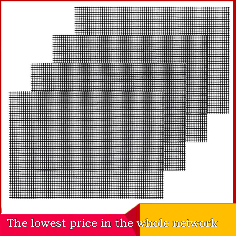 4 Pcs Non Stick BBQ Grill Mesh Reusable Grilling Net Barbecue Mat portable for outdoor Grilling Cooking Baking Barbecue 40 x 33c