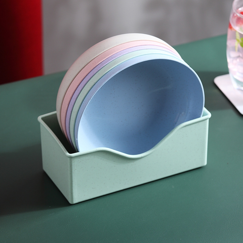 5/6 stk hvetehalm servise gjenbrukbart husholdningskrydder fast soyasaus salt snack liten tallerken kjøkkenutstyr: B2-5 stk sett