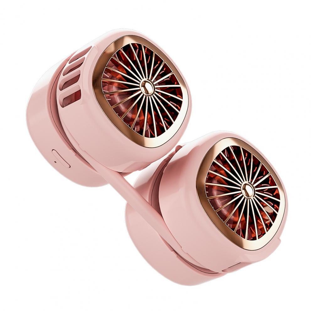 Opknoping Nek Fan Bladeless Low Noise Mini Fan Usb Opladen Draagbare Ventilator 3 Niveaus Aanpassing Folding Pocket Ventilator Voor Outdoor: Pink