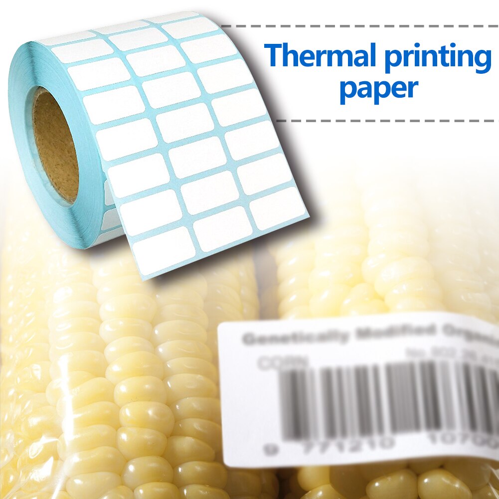 Papiretikett vanntett 2 x 1cm selvklebende termisk papiretikett supermarked pris blank print klistremerker boketiketter