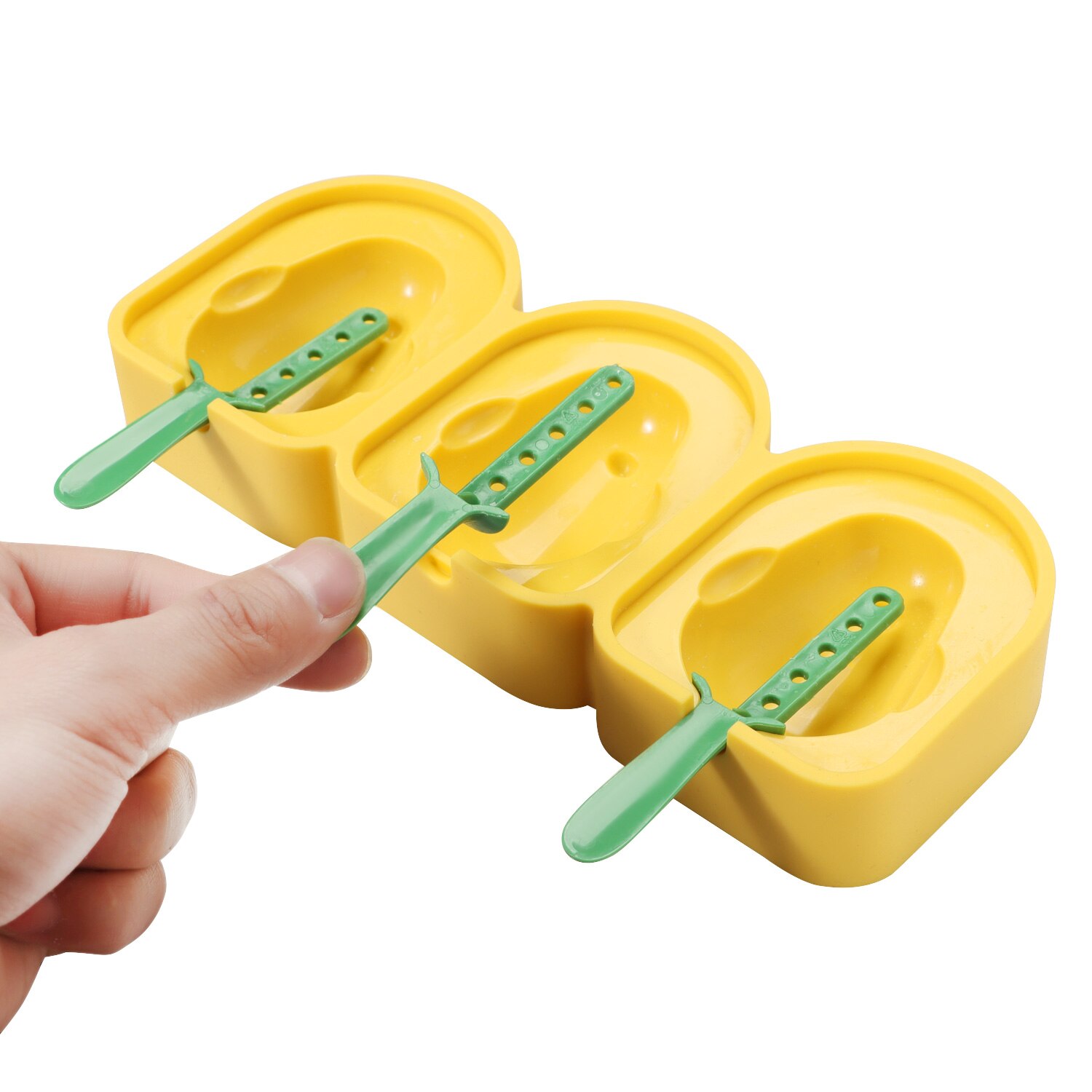 1pc Creativity 3-cavity Popsicle Mold DIY Homemade Bird Popsicle Ice Cream Popsicle Cake Silicone Mold With 3 Recyclable Sticks