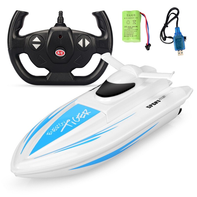 Jouet de bateau électrique télécommandé pour enfants, vitesse de 20 KM/H, 4CH, radiocommandé, haute vitesse: Blue