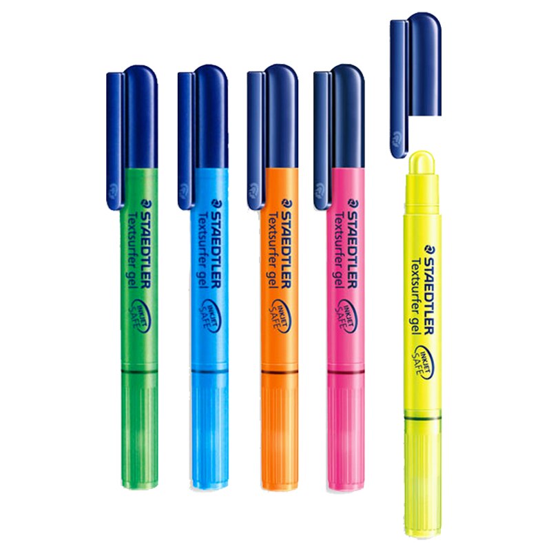Staedtler 264Textsurfer resaltador de Gel Inkjet-Safe Twist-Línea de Acción ancho 3mm-paquete de 10: 5 piece  5 colors