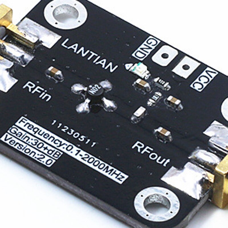 High Frequency RF Amplifier 0.1-2000MHz 30DB High Gain Module V2.0 System Impedance 50 Ohms