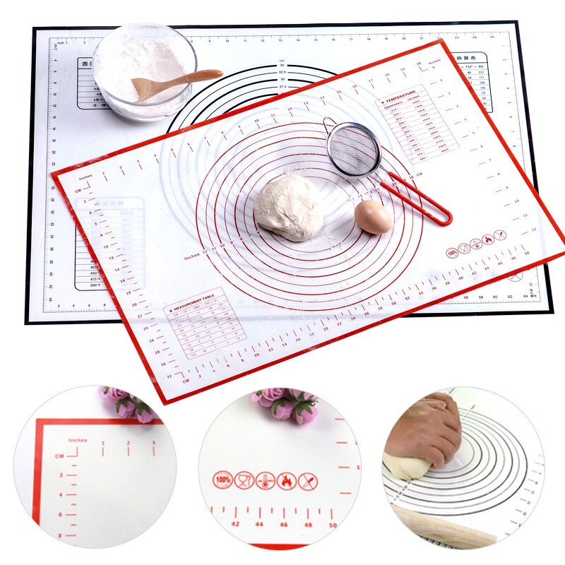 Tapis de cuisson en Silicone avec graduation, tapis de pâte à rouler, tapis de pâte à pétrir, four antiadhésif, accessoires de cuisson, 1 pièce