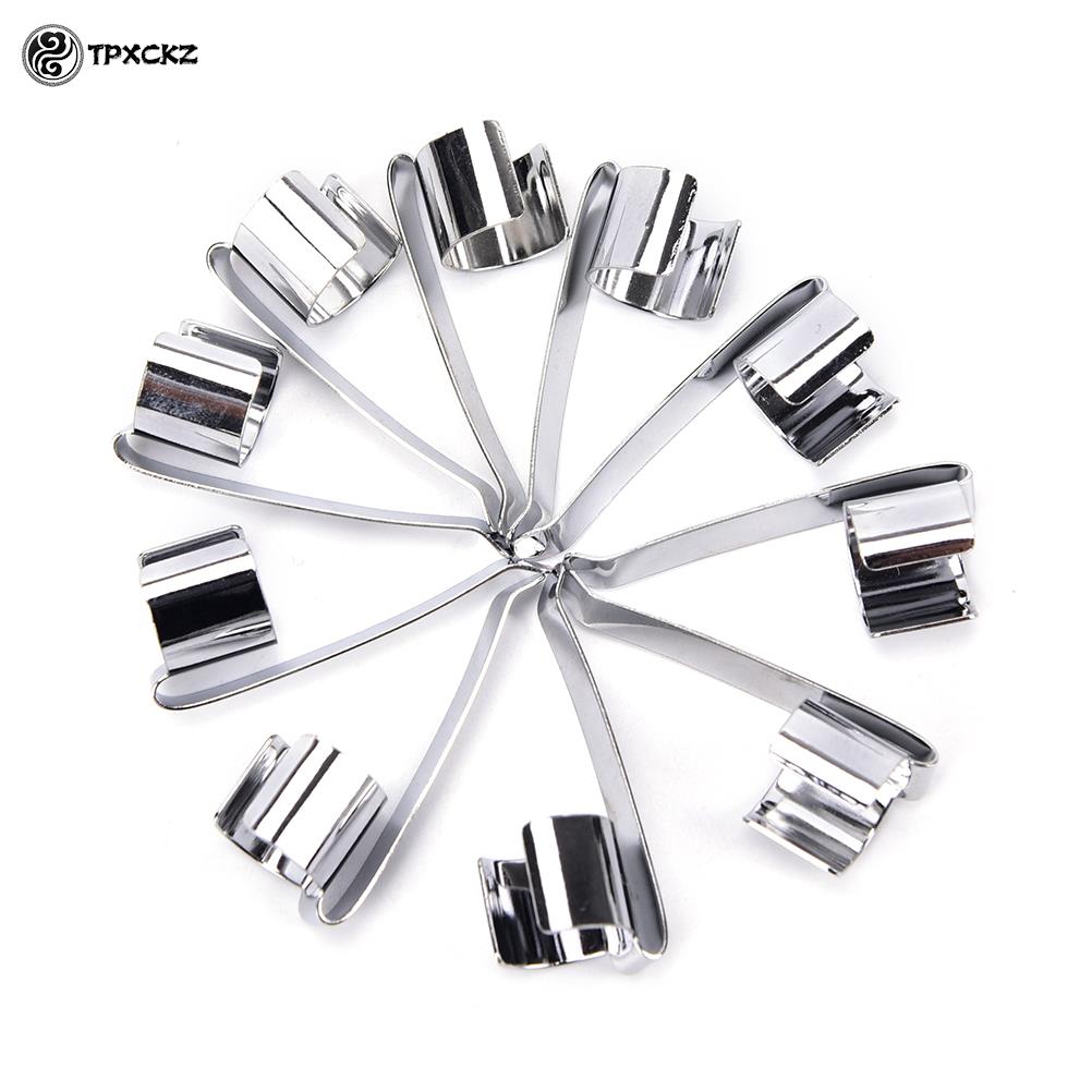 10pcs/lot Silver Stainless Steel Clamp Flashlight Clip Flashlight Mount Holder Pen Clip