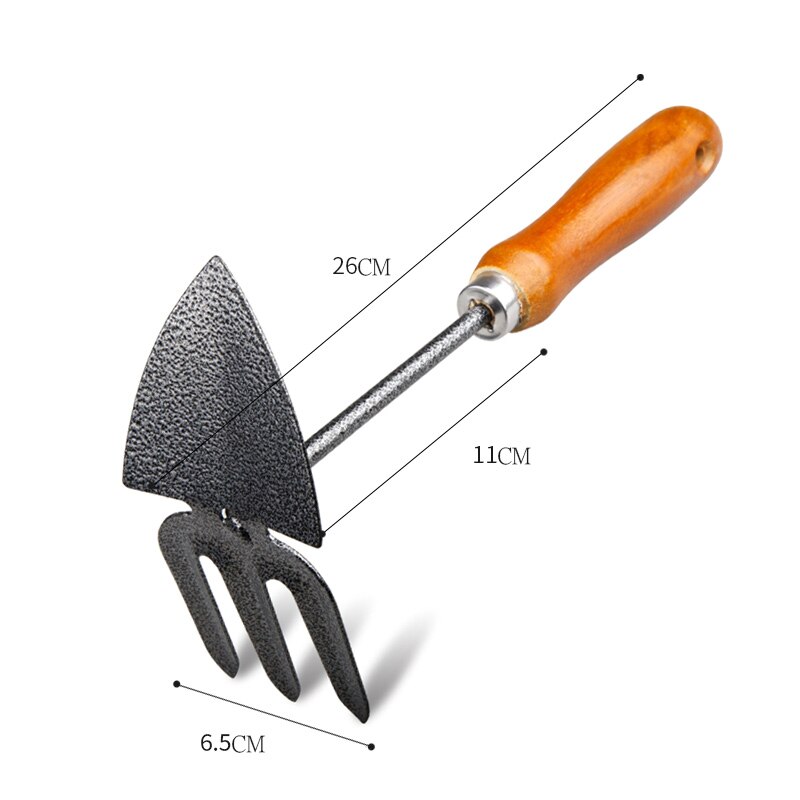 Blomsterspade blomsterhageverktøy sett tredelt kjøttspade blomsterspade husholdningsgraver blomsterspade speilkule metall: Tre formål med tre