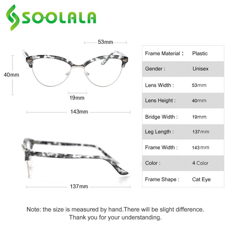 SOOLALA ojo de gato Semi-Rimless Anti luz azul filtro gafas marco mujeres azul claro bloqueo Anti radiación gafas de ordenador