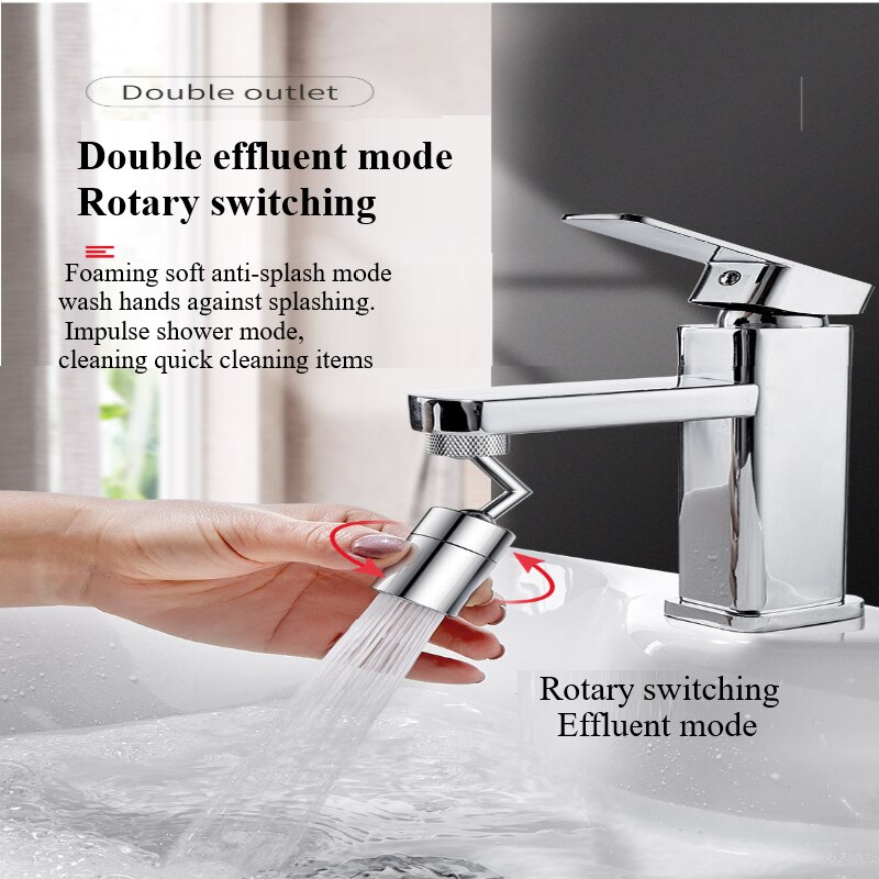 Splash-proof Head Filter Faucet Mouth Kitchen Artifact Universal Basin Extension Extender Universal Bubbler 720°rotating Faucet