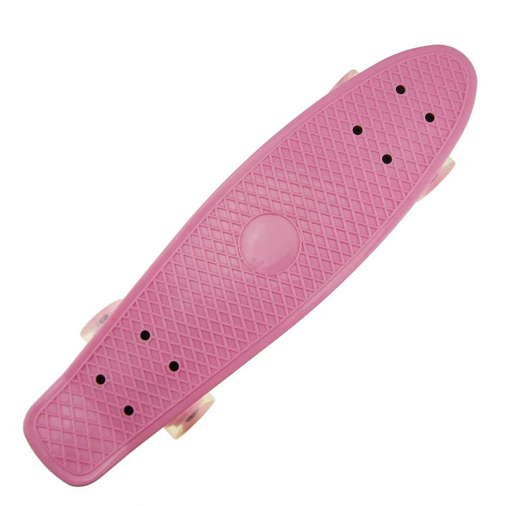 Pastelowy mini 22 &quot;deskorolka krążownik grosz deska deskorolka retro Longboard kompletny plastikowy scoer: różowy