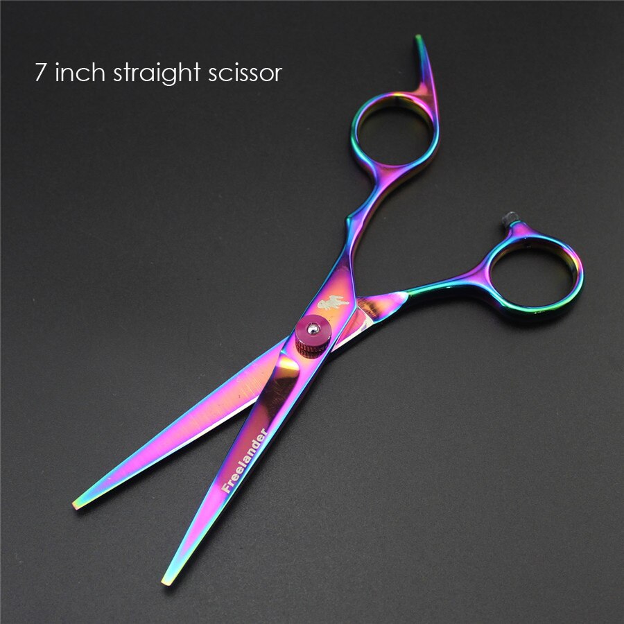 6 inch 7.0 inch hair scissors pet scissors hair cutting thinning scissors dog grooming shears curved scissors: 7 inch straight