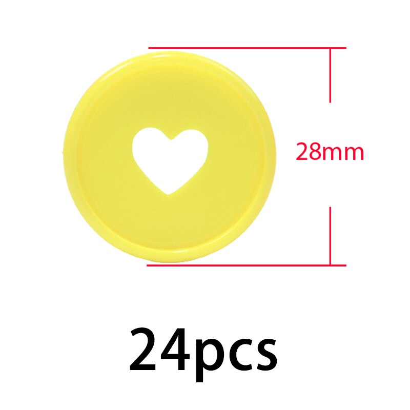 Discos de encuadernación de plástico para cuaderno, archivador de 28mm, coloridos, de , accesorio para álbum de recortes, 24 unidades: Yellow-24pcs-28mm