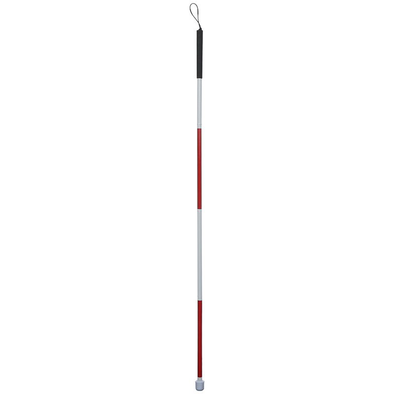 Portable Folding Blind Stick 4 Sections Folding Blind Guide Cane Aluminum Walking Stick Wrist Added security Walking outdoors 6: Default Title
