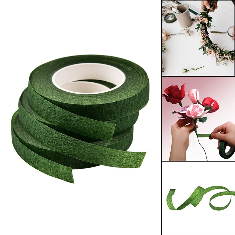 12Mm Bloemen Stem Tape Corsages Knoopsgat Kunstmatige Bloem Meeldraden Wrap Bloemist Groen Tapes Nylon Bloem Levert